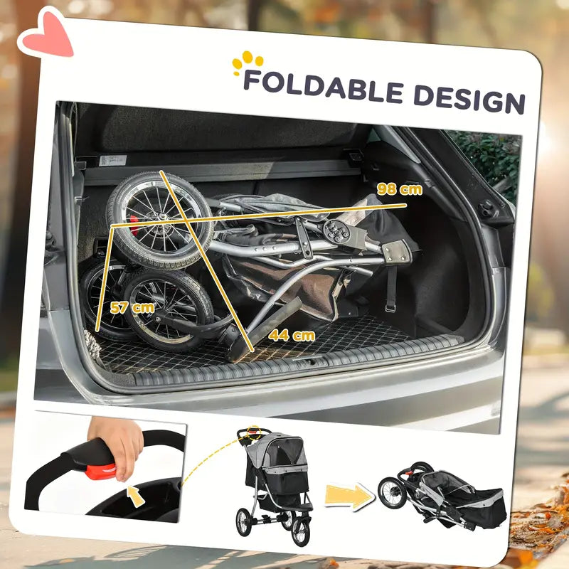 PawshRide™ LuxeFold Travel Stroller