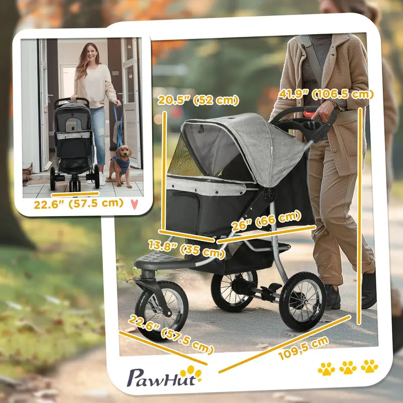 PawshRide™ LuxeFold Travel Stroller